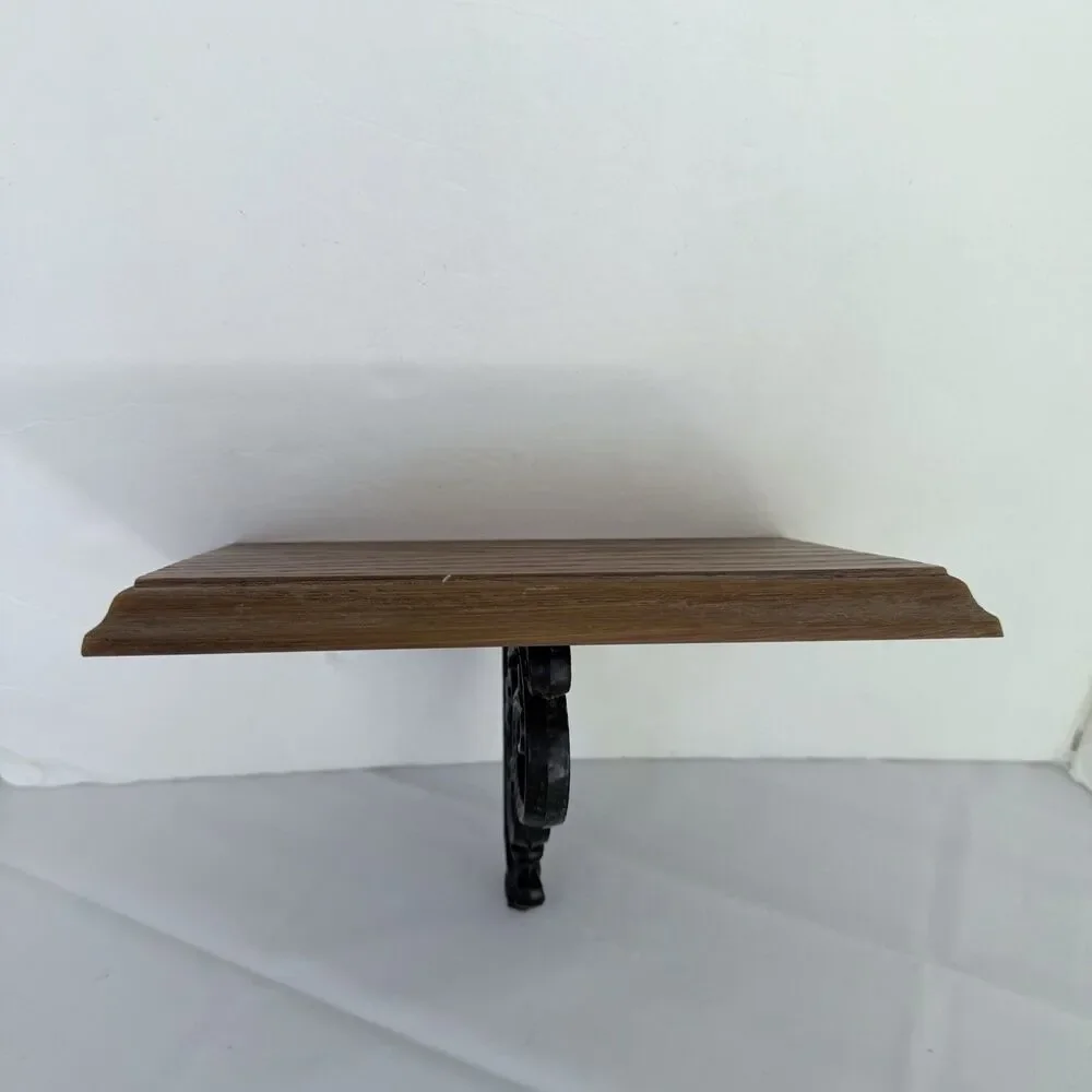 Vintage 1980s Burwood Homco Resin Faux Wood Accent Wall Shelf 6 x 10 x 6